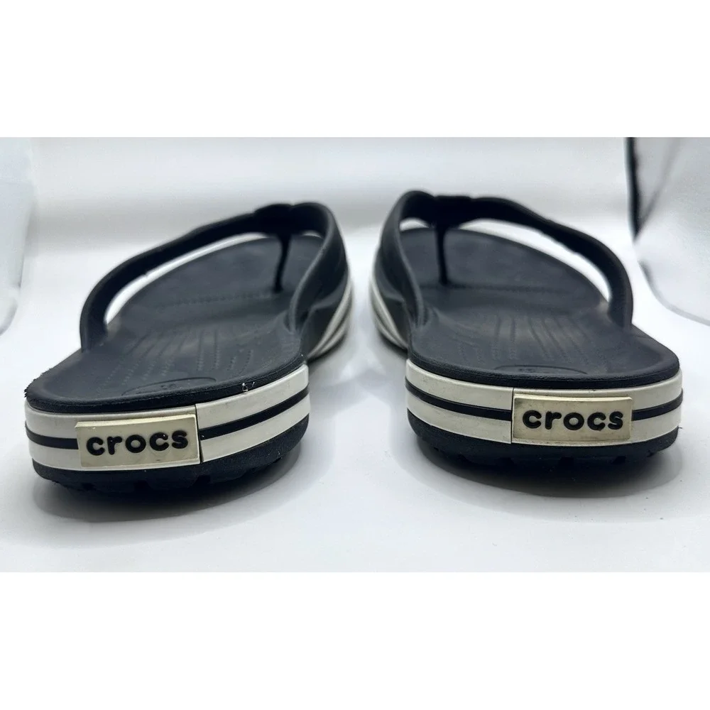 Crocs Flip Flip Mens 11‎ Slide On Blue White Summer Beach Boating Outdoor